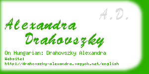 alexandra drahovszky business card